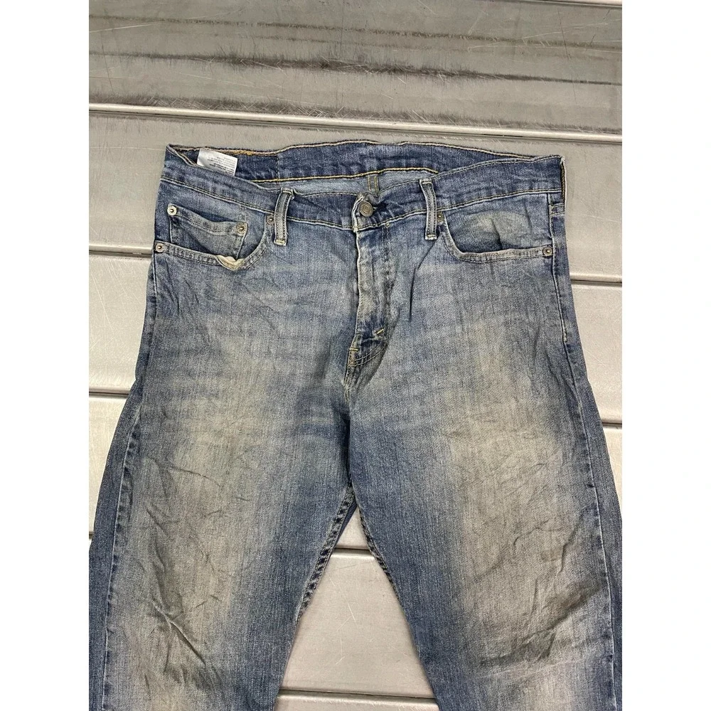 Levis 514‎ Jeans Mens 33X32 Blue Medium Wash Denim Straight Leg Distressed